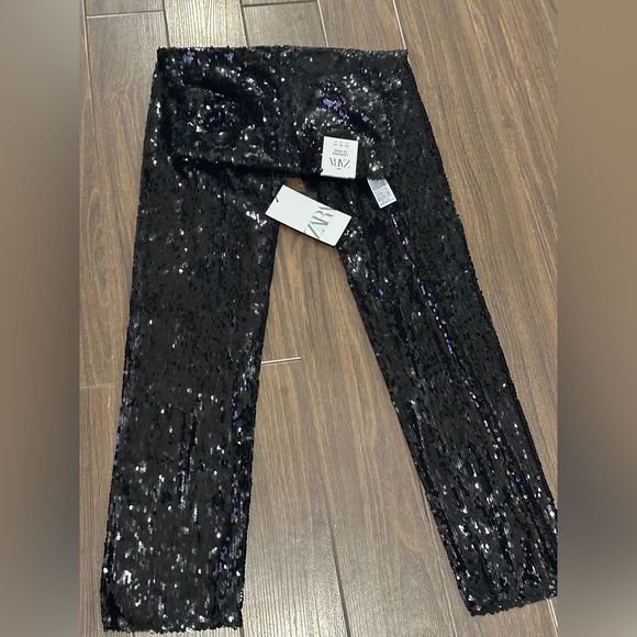 Zara Pants - Zara high waisted slim sequins leggings